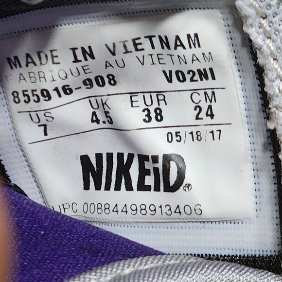 Nike iD Rare Roshe Run 855916-908 Women's Gray Purple Sneakers Shoes Size 7 - Picture 8 of 10